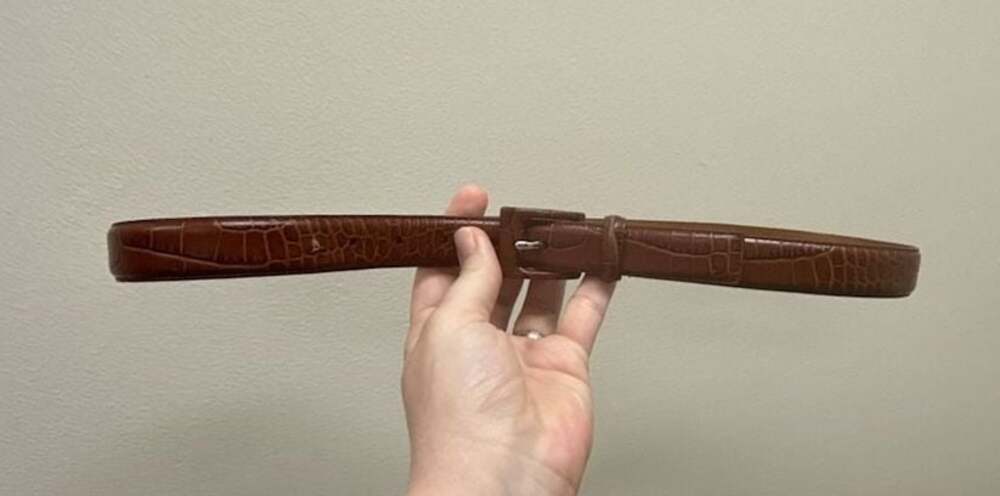 Ralph Lauren Brown Croc-Embossed Italian Leather Belt Size L